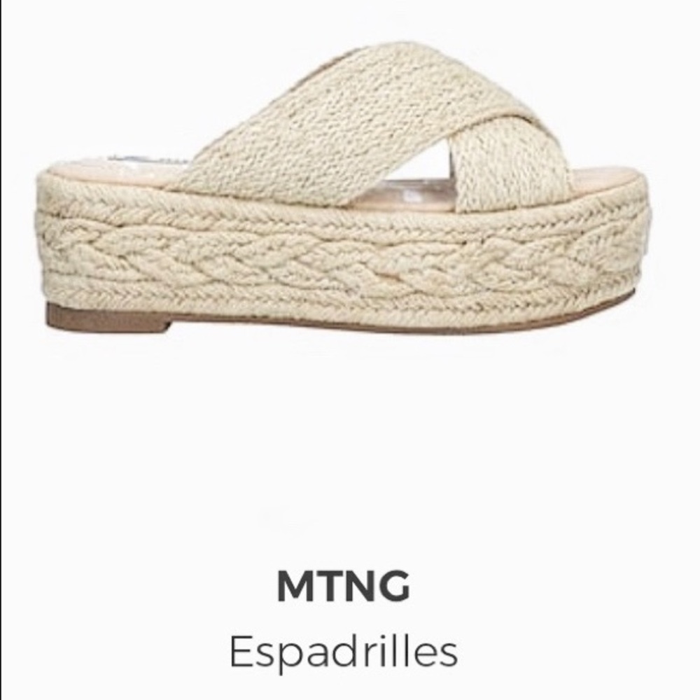 NIB Natural Jute Espadrilles Slides by MTNG SHOES Size 40